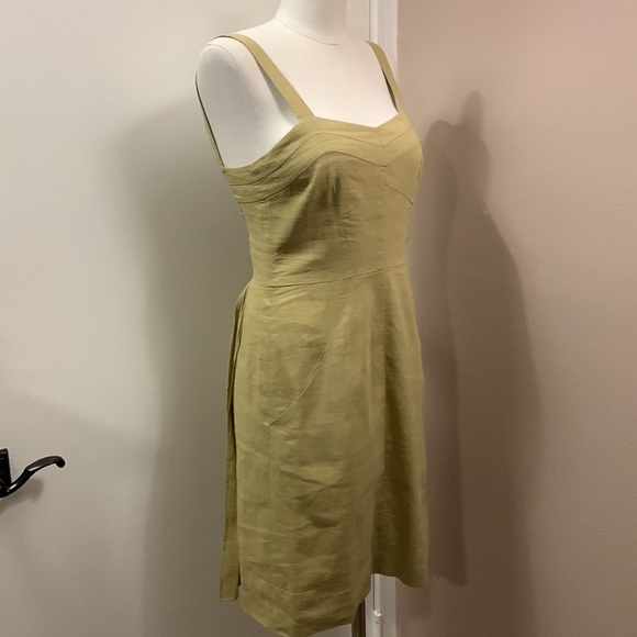 Theory Khaki Linen Blend Dress - Size P - Picture 4 of 7